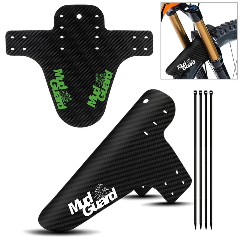 Colorful Bike Fenders MTB Road Front Rear Mudguard Mountain Bike Fender Carbon Fiber Cycling Fixing Accessories