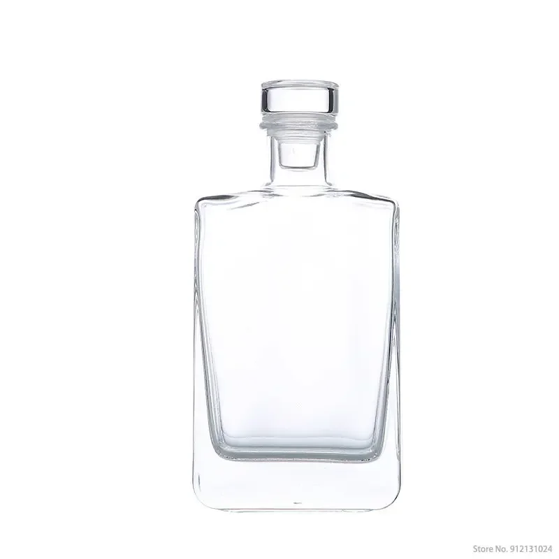 Glass Alcohol Bottle with Airtight Stopper, Whiskey Decanter, Liquor Glass Bottle, 200ml