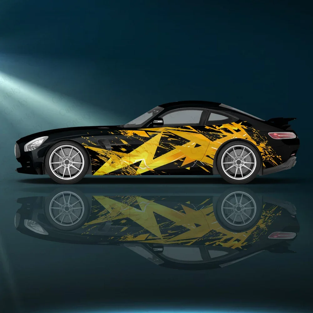 

Чернила с геометрическим полосатым узором, боковая графическая наклейка для автомобиля, универсальная виниловая самоклеящаяся полноцветная наклейка для аксессуаров, наклейка