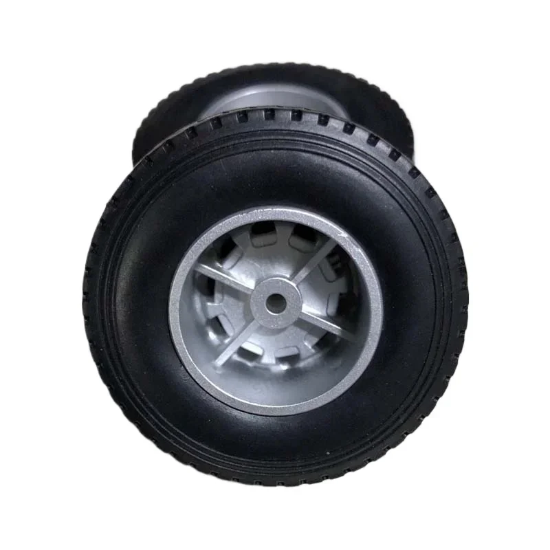 RoRuS5PCS Aperture 2.5mm Mini Dual Wheel Tire Dia 45.5mm Replacement Black Tires Repair Parts For 1/24 Scale Semi-Trailer Truck