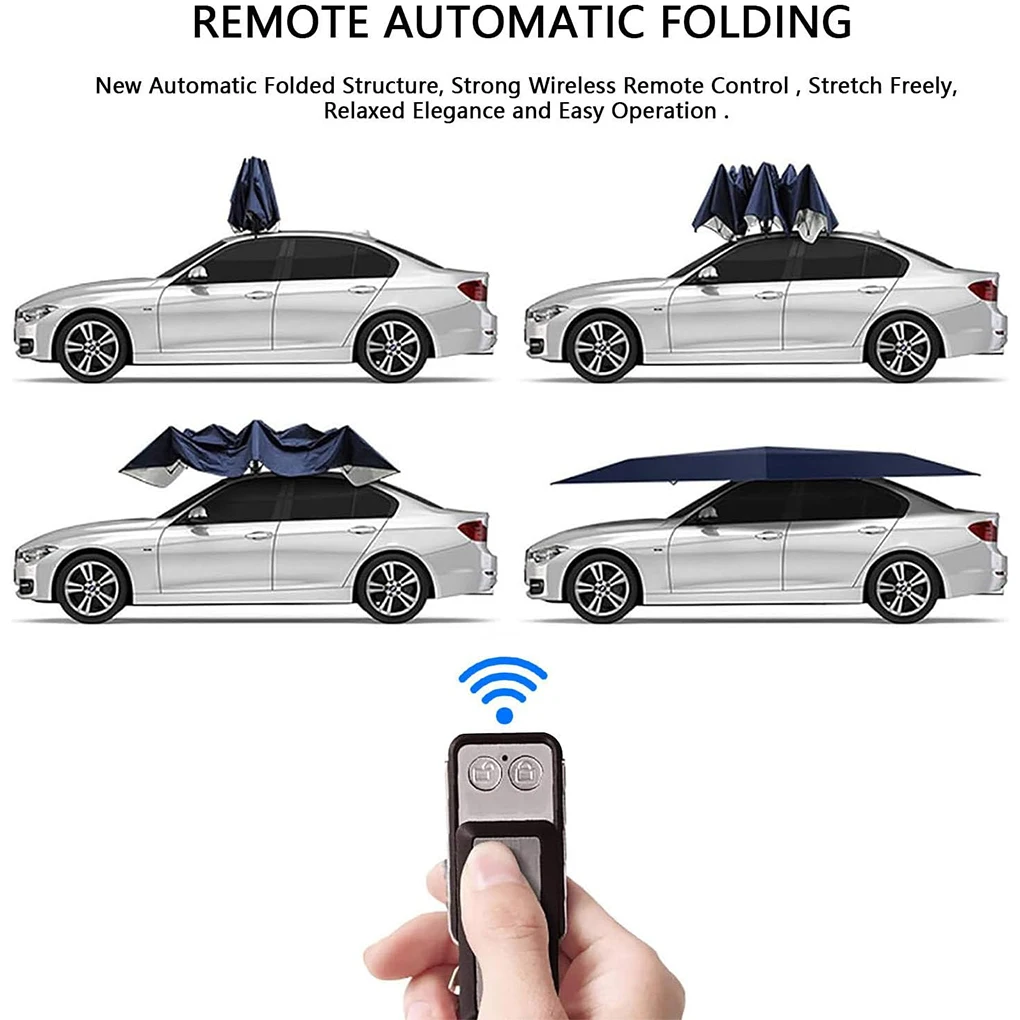 4.2/4.8m Car Umbrella Fully-Automatic Awning Tent Auto Smart Insulated Cover Outdoor Waterproof Folded Canopy Cover Sun Shade