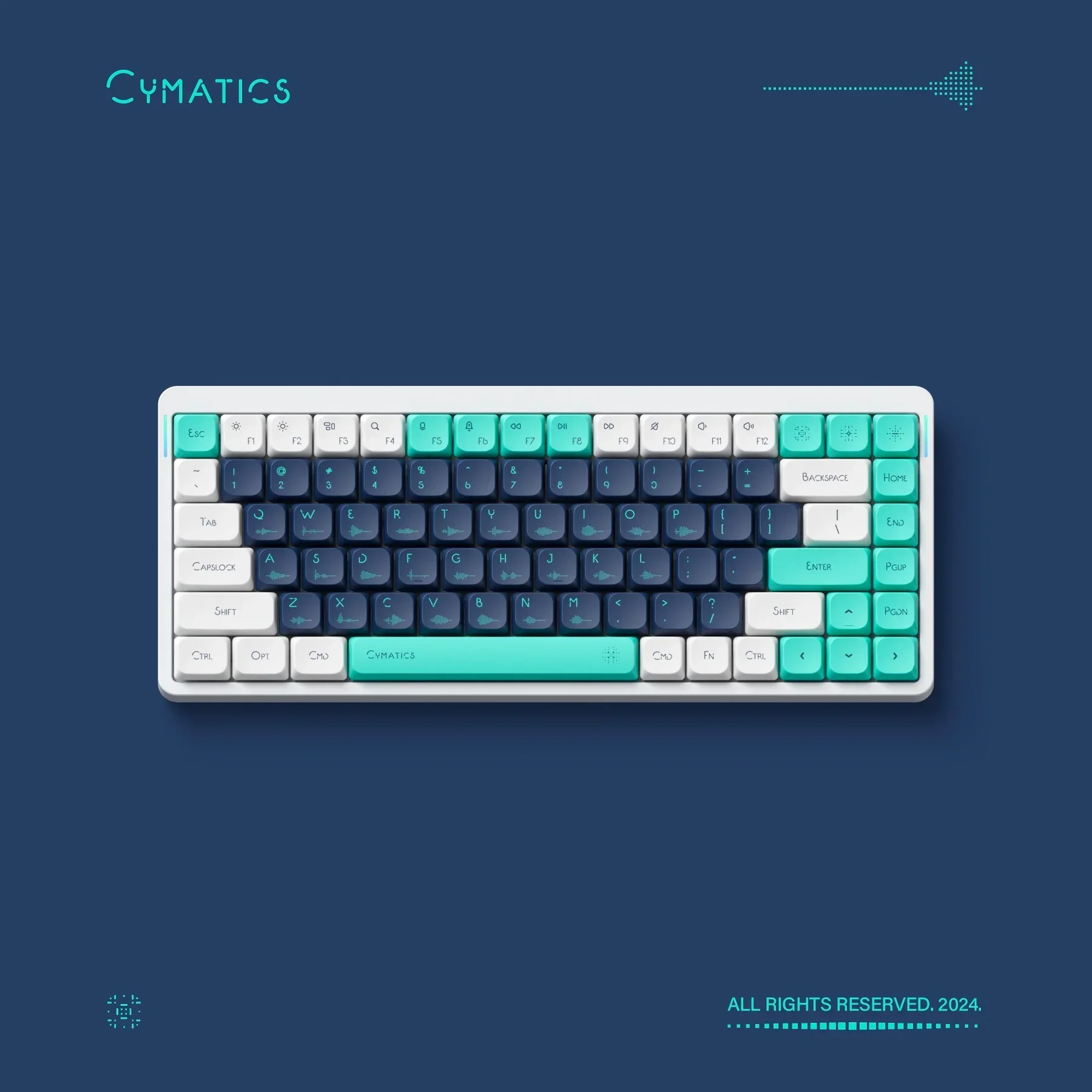 NuPhy ®   x Suda Cymatics nSA Dye-sub PBT Keycaps Edição Brilhante / Escuro