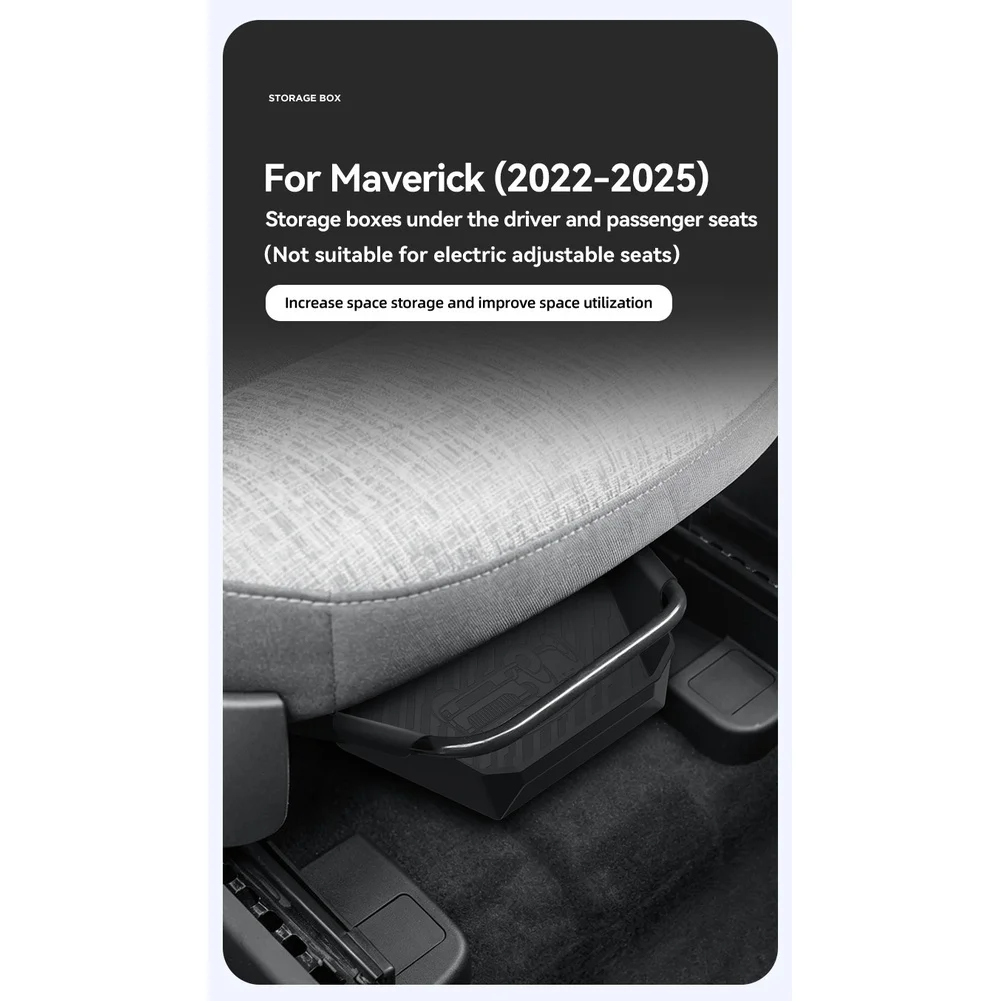 Vehicle Underseat Bin Maverick Under Seat Storage For Organized Car Interior Non-destructive Installation For Front for row