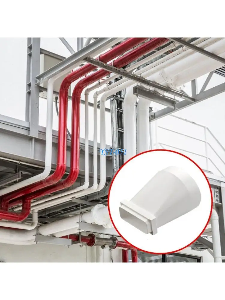 

E15A Dryer Vents Hose Adapters Flat Plastic Ducting Adaptors to Round Converter Plastic Exhaust Vents Ventilation Accessories