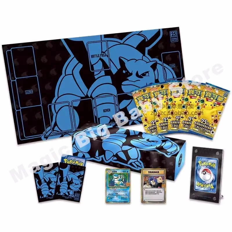 Genuine Original Pokemon PTCG Card Sword Shield Chinese 25th Anniversary Charizard Moon Eevee Blastoise Rayquaza Collection Box