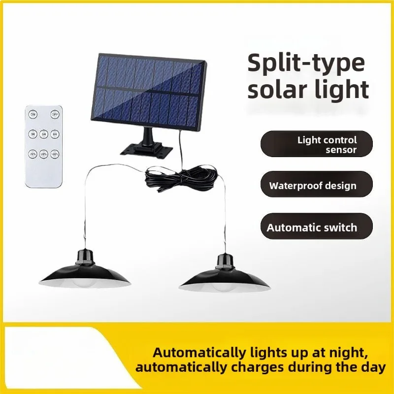 New Split Solar Light Indoor Outdoor Garden Tent Lamp Dusk to Dawn Waterproof
