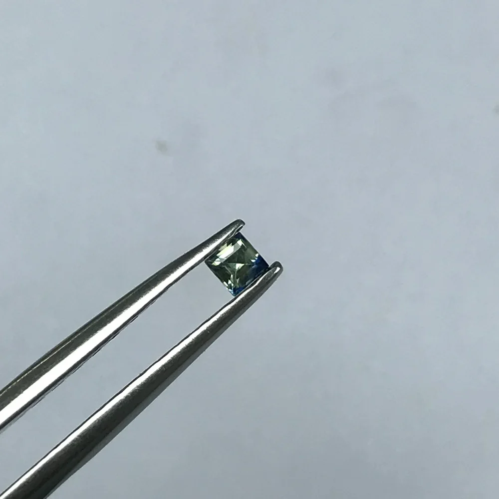 VANTJ 100% Natural Blue Green Sapphire Loose Gemstone Square Cut for Diy Handmade Jewelry Mounting Women Party Gift Wholesale