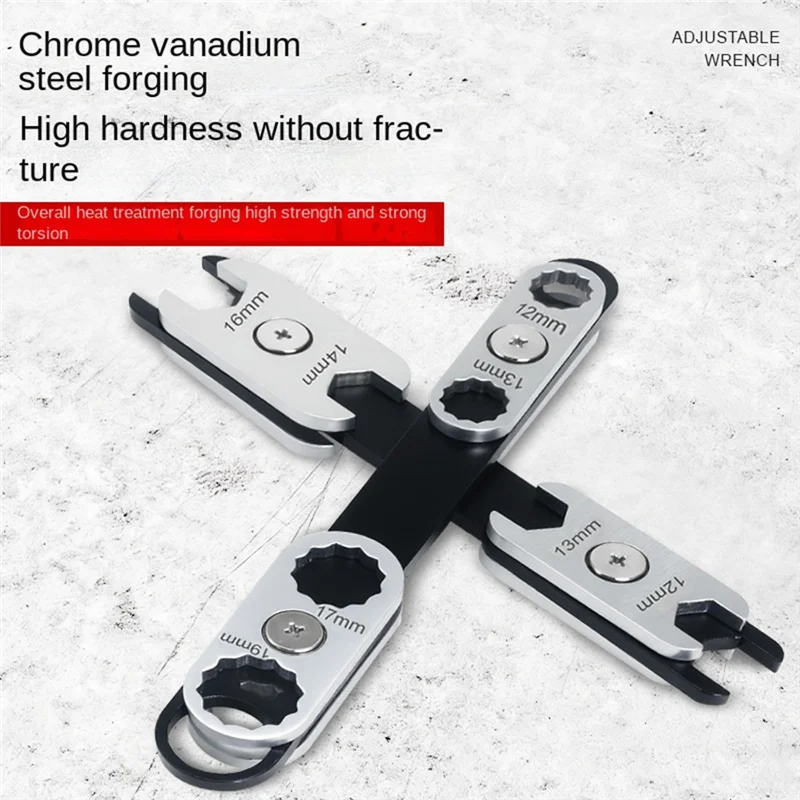 【RECOMMEND】Manual Combination Adjustable Open-End Wrench, Automotive Repair Tool Portable 360-Degree Rotatable Multi-Size