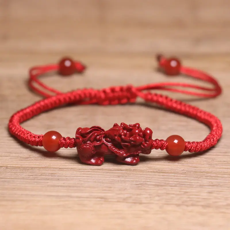 Adjustable hand-woven Bracelet for Women Men Eastern Divine Beast Qilin Charm Bracelet Meditation Healing Energy lucky Bracelet