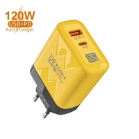 120W USB Type C Chargers Fast Charging 2 Ports Mobile Phone Charger QC 3.0 USB PD Wall Adapter EU/US Plug for iPhone16 15 Xiaomi