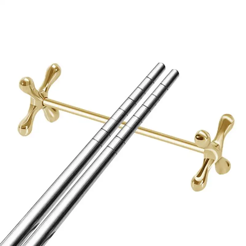 Stainless Steel Chopsticks Holder Elegant Gold Fork Rest Desktop Spoon Holder Desktop Fork Rest Metal Spoon Chopstick Base