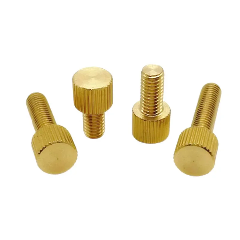 2PCS Brass Single Head Hand Screw M3 M4 M5 M6 Hand Tighten Knurled Screws Decoration Screw