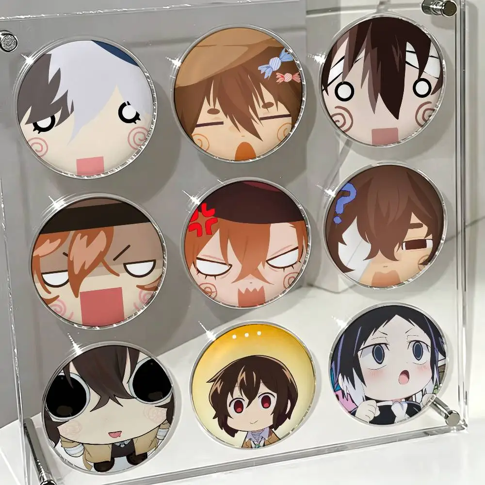 Bungo S-Stray D-Dogs Cute Laser Badge Applicable For Backpack Clothes Hats Decor Creative Accessories