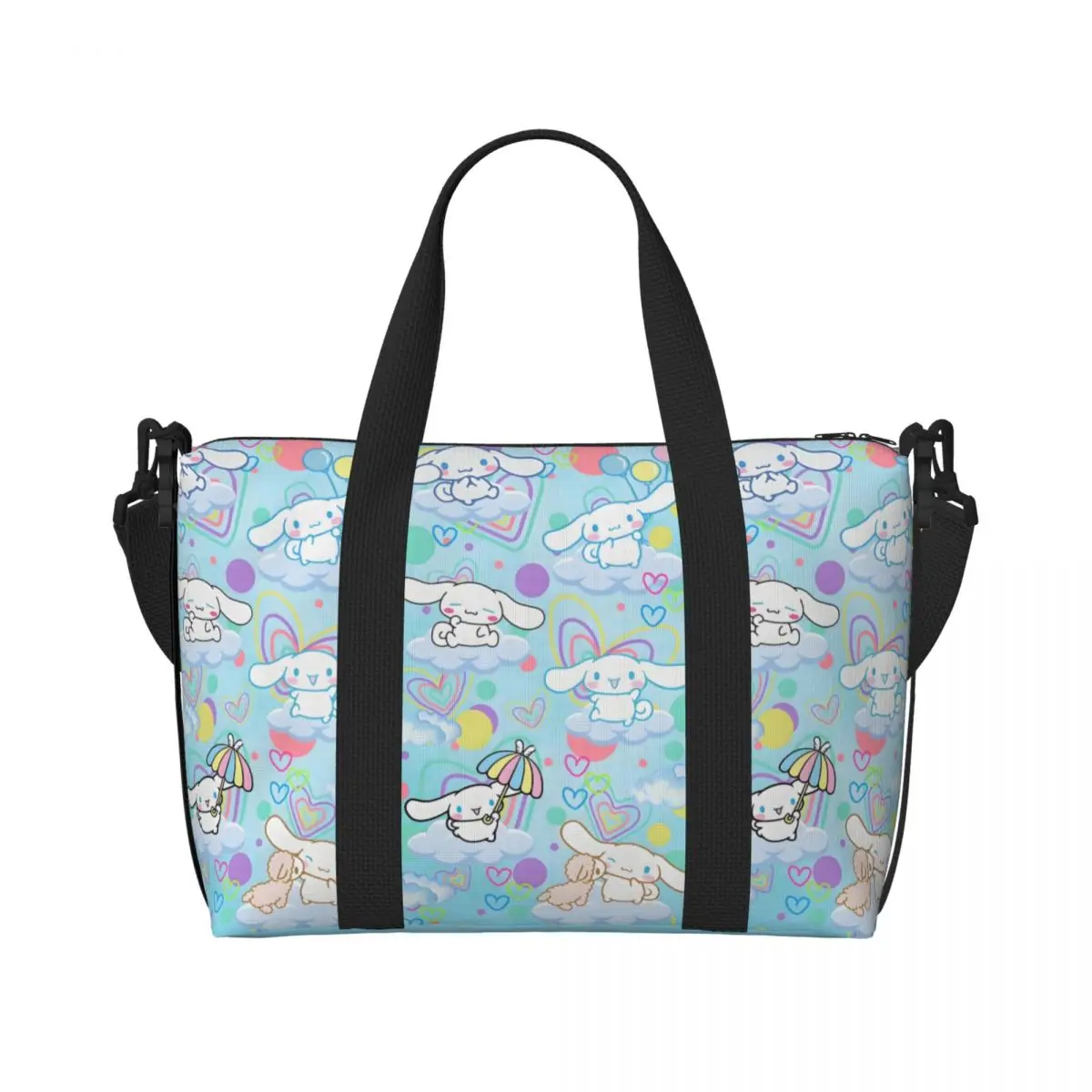 

Custom Cinnamoroll Tote Bag Women Large Capacity Cute Dog Gym Beach Travel Bags