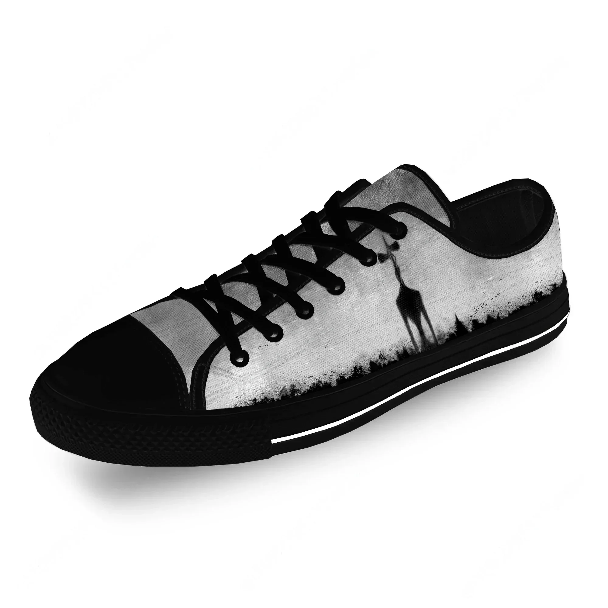 Siren Head SCP Scary Horror Game Casual Cloth Fashion 3D Print Low Top Canvas Shoes Men Women Lightweight Breathable Sneakers