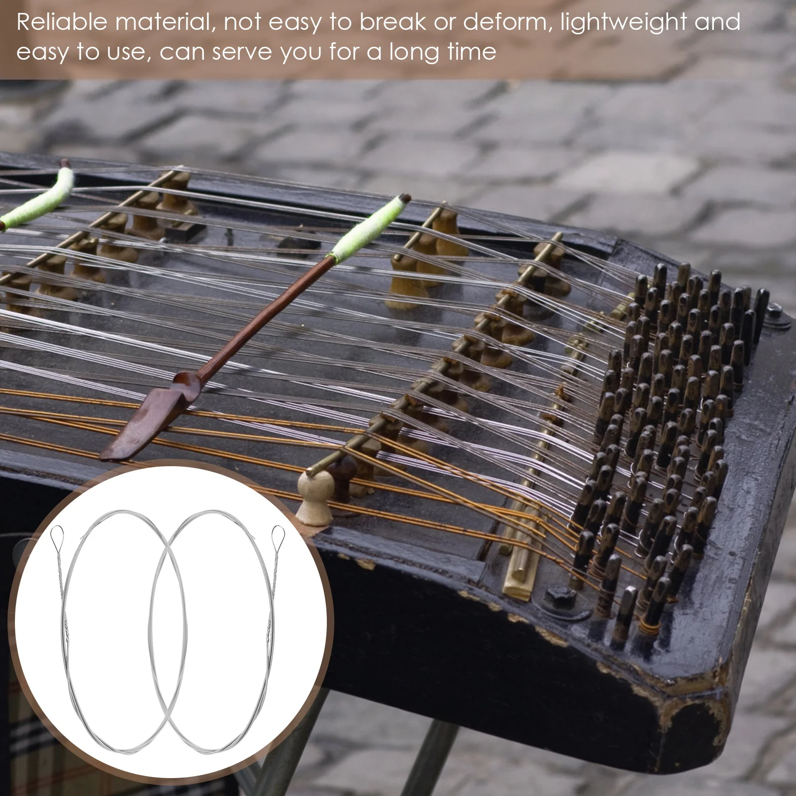 2Pcs Universal Dulcimer String Steel Core Strong Durability High Performance Sound Dulcimer Accessories Replacement Instrument