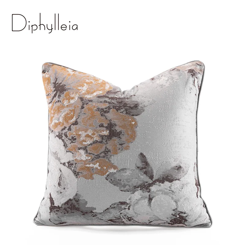 Diphylleia European Classic Floral Jacquard Throw Pillow Covers Botanical Soft Cushion Case For Living Room Bedroom Home Decor