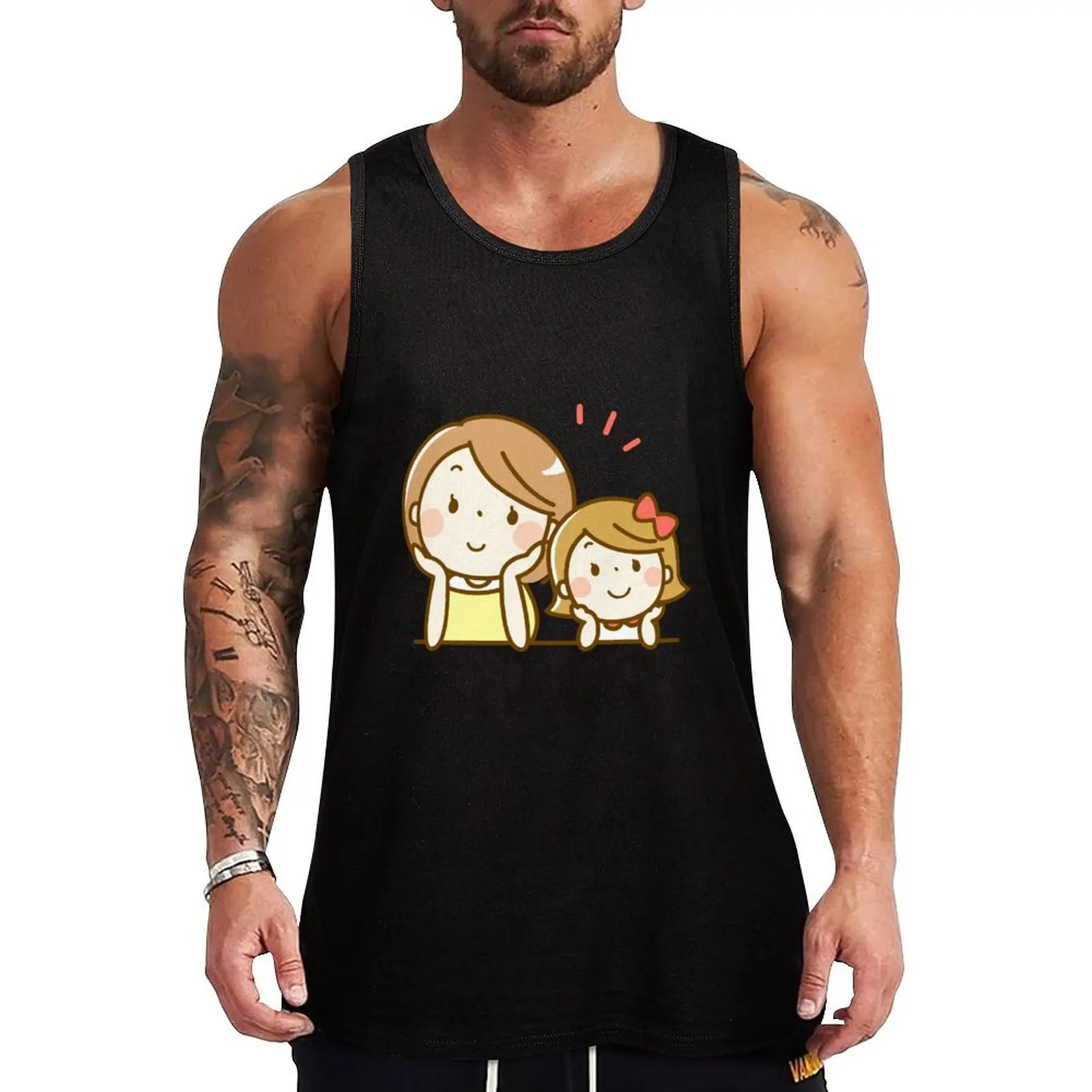 Mother and Daughter Tank Top Gym T-shirts for men vest for men