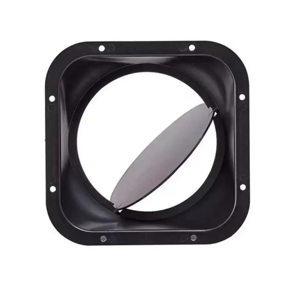 Detalhe 2 de Válvula solenoide ABS Ventilation Duct Flange Valve Black 100/150/200mm Pipe Check Valve Air Duct Check Ventilation Valve Fresh Air System Pneumática