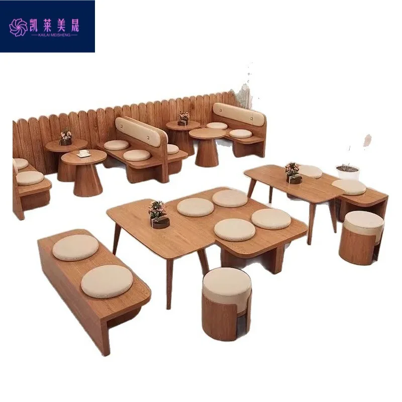Hxl commercial coffee shop booth sofa tea house classy dining table