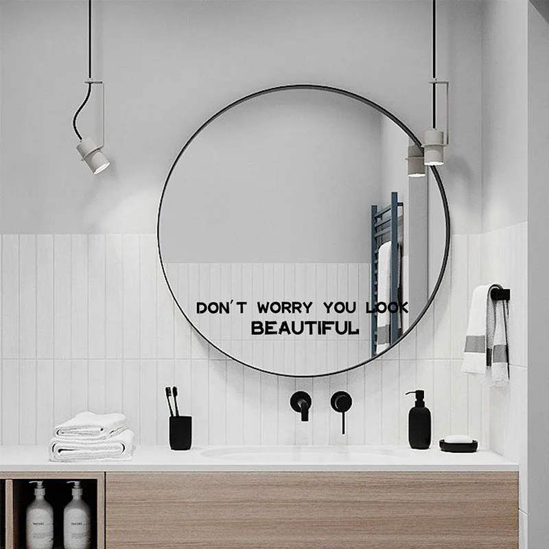 English inspirational sayings: Wall stickers for bedroom mirrors, room decorations, wall stickers