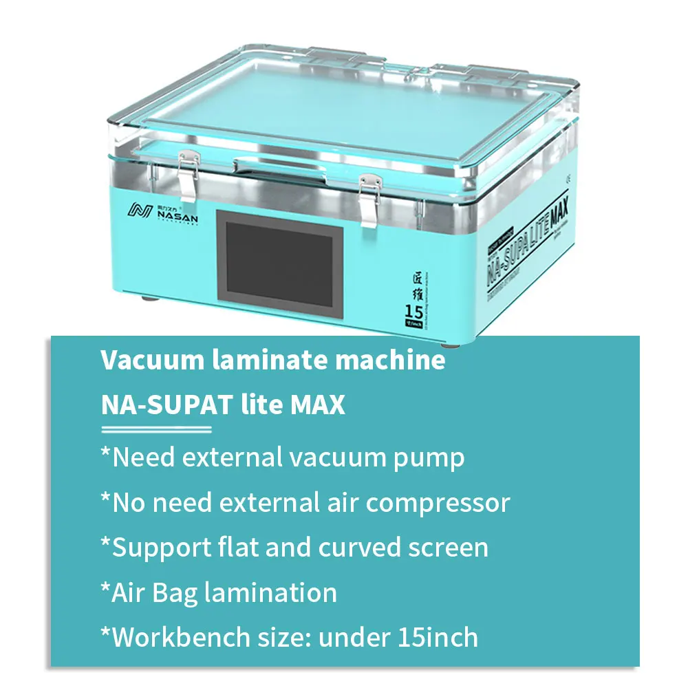 15inch Combo Kit 4 Pieces Vacuum Laminate Machine And B5 Max Bubble Remover And 2L Vacuum Pump