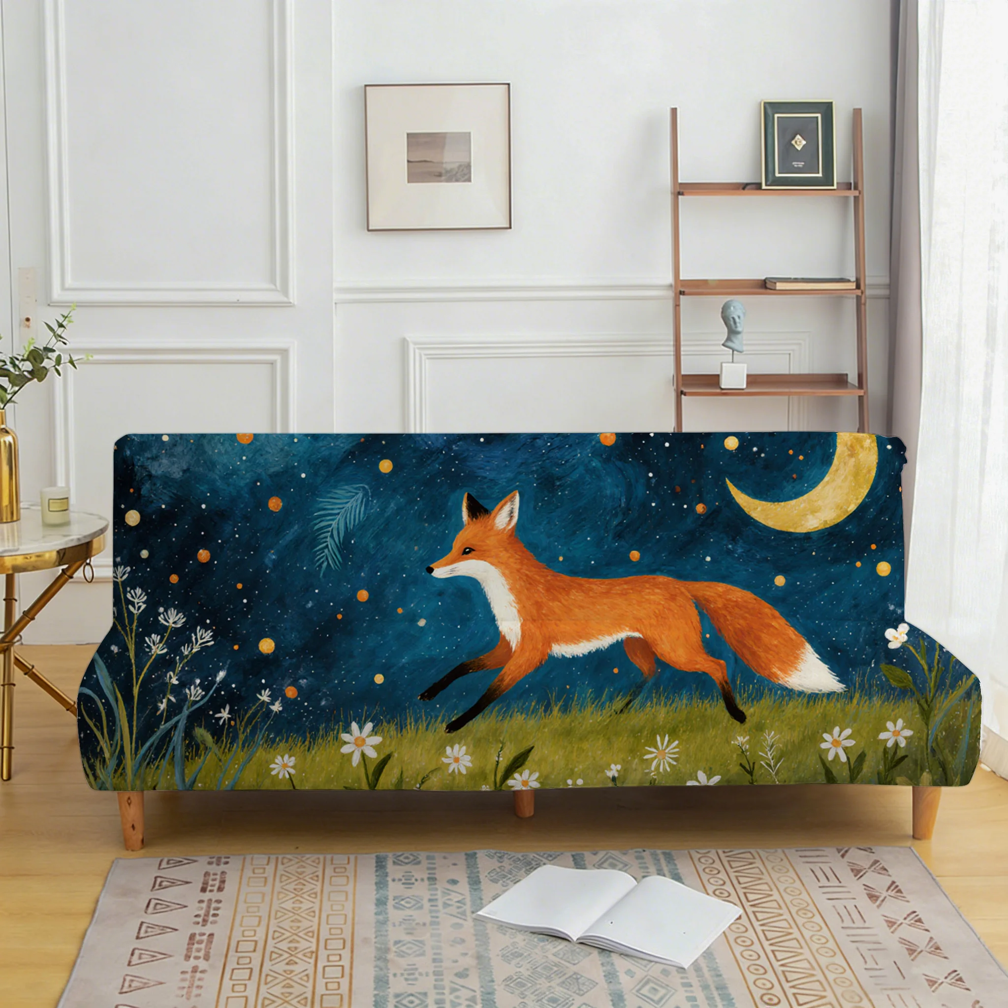 Fox moonlight elastic sofa cover, non-slip and scratch-proof furniture protective cover, easy to install