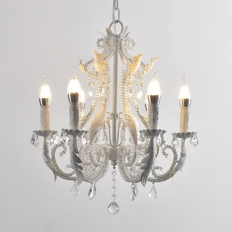 Paese americano francese pastorale retrò vecchio lampadari di cristallo in ferro battuto, soggiorno, sala da pranzo, camera da letto, negozio di abbigliamento