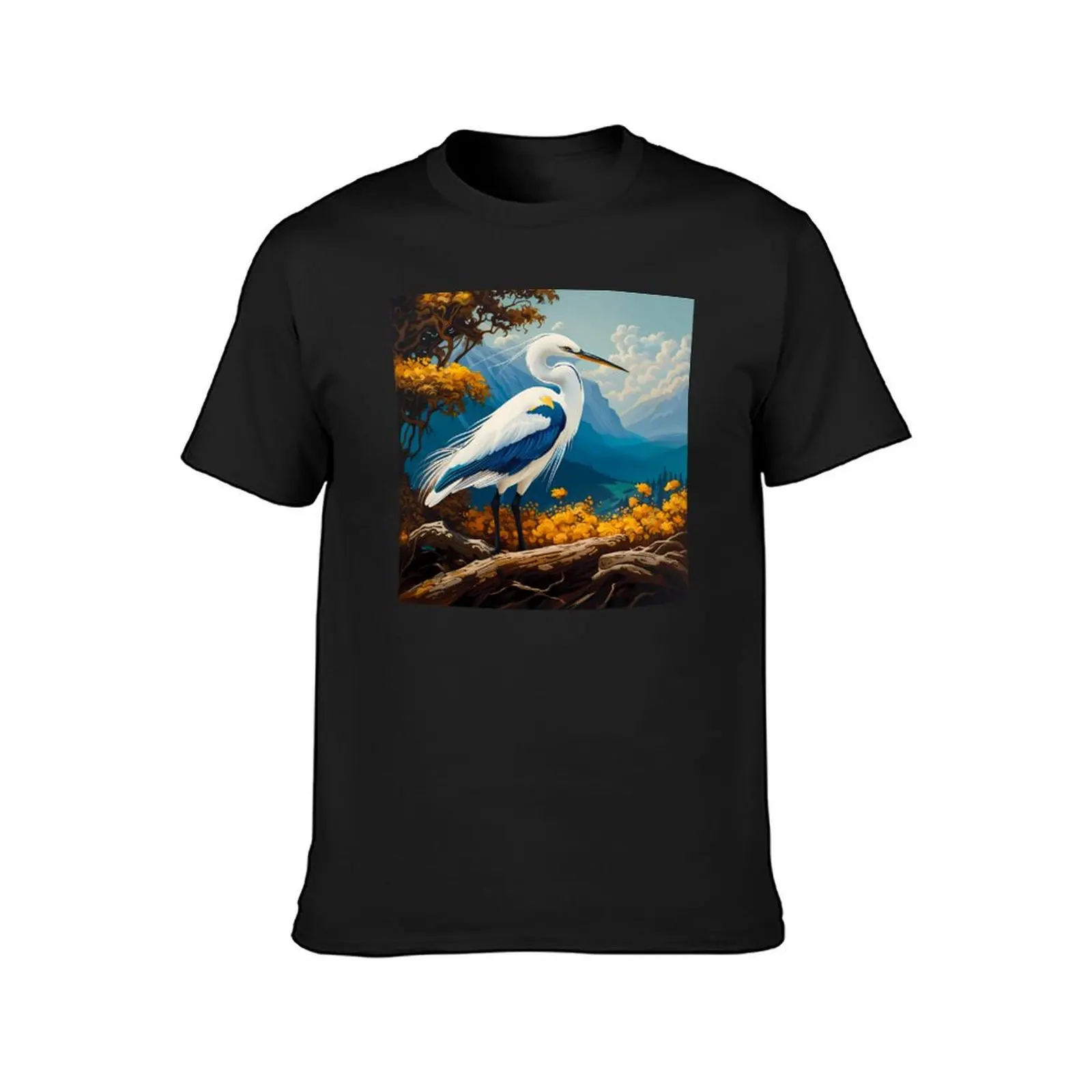 Snowy Egret, Ai Generated Art T-Shirt tees customs mens t shirts casual stylish