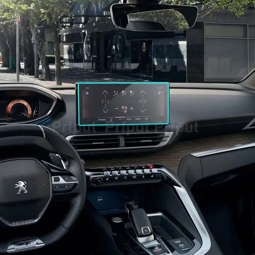 Imagen 2 del producto Película protectora de pantalla LCD de vidrio templado para navegación de coche, pegatina protectora para salpicadero, accesorios para Peugeot 5008 2021