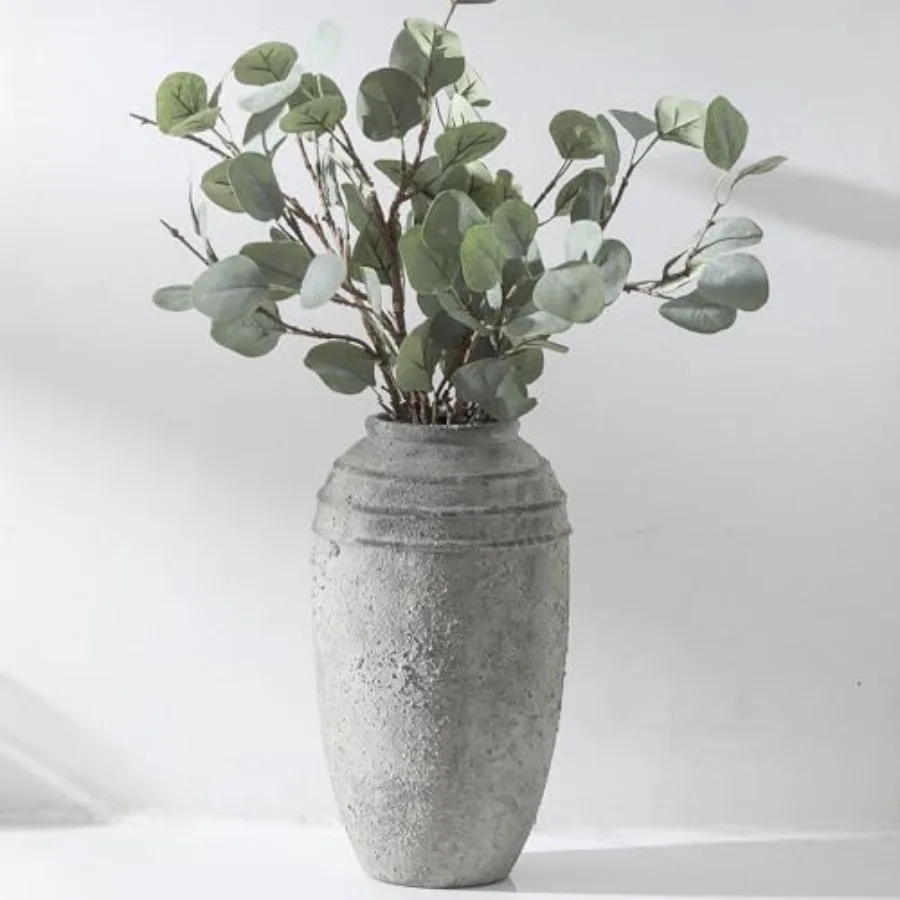 

Большая керамическая ваза в деревенском стиле, высотой 12,87 дюйма, винтажная фарфоровая ваза для цветов в стиле фермерского дома, для декора дома, гостиной, полки, прихожей