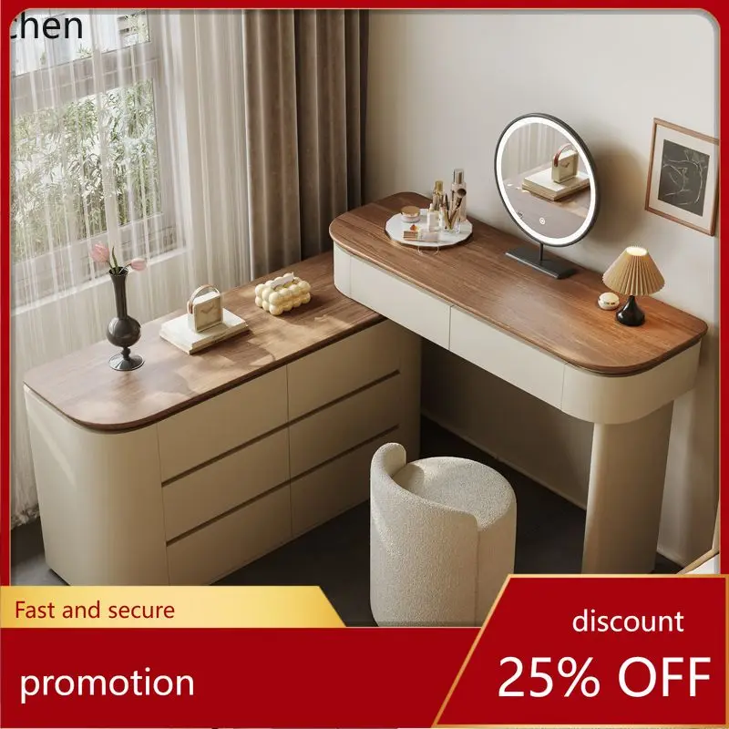 

HXL Bedroom Bedside Cabinet Dressing Table Chest of Drawers Solid Wood Storage Makeup Table