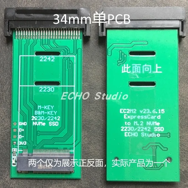 ExpressCard to SSD Expansion Card NVMe Hard Disk M.2 2230 2242 SSD X230 Notebook