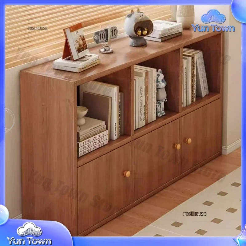 Stylish Retro Shelving Units for Living Room Decor Freestanding Bookcases for Coffee Corner Organization Console for Simple