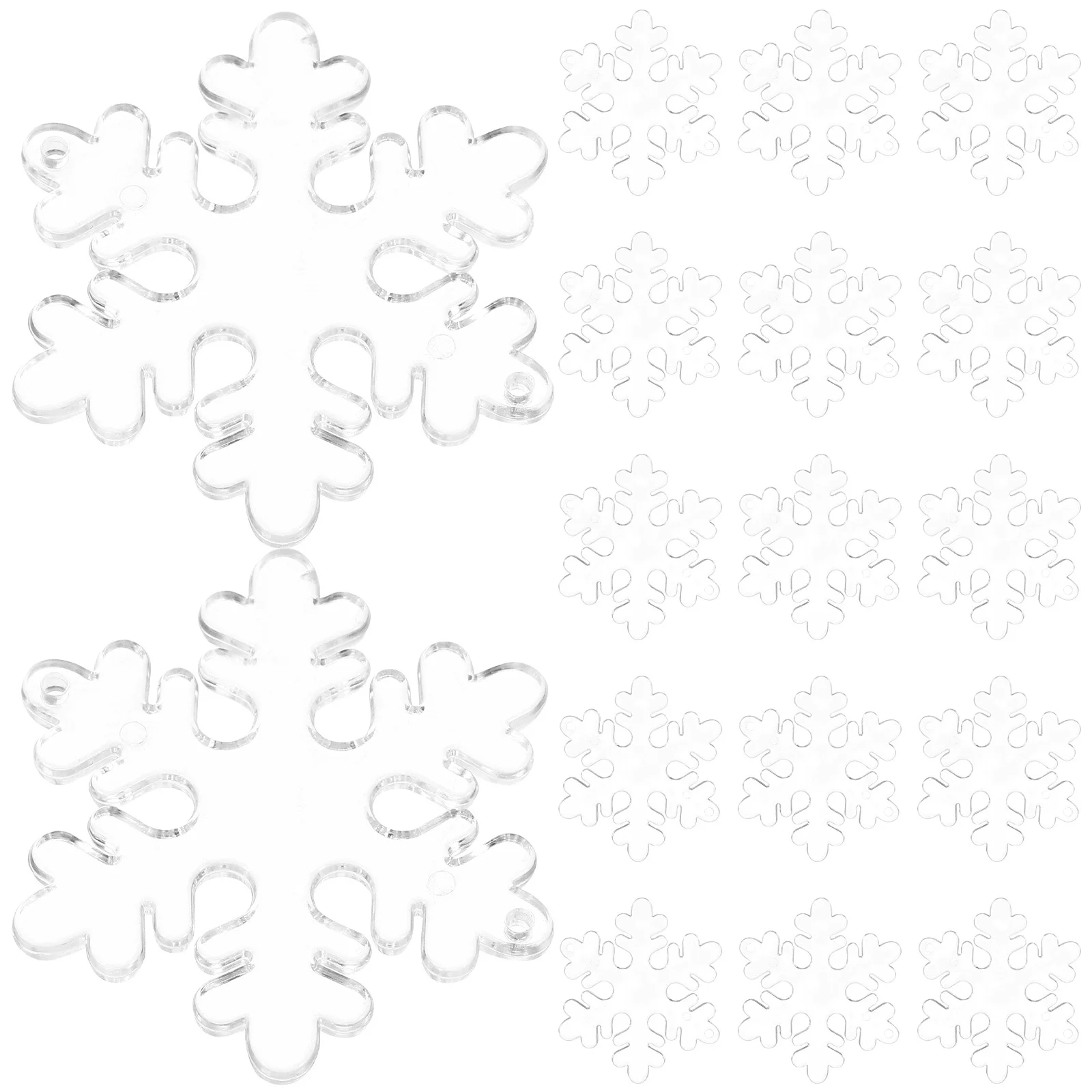 

100Pcs Acrylic Snowflakes Xmas Tree Decorations Christmas Hanging Ornaments Festive Party Pendant Reusable Christmas Ornaments