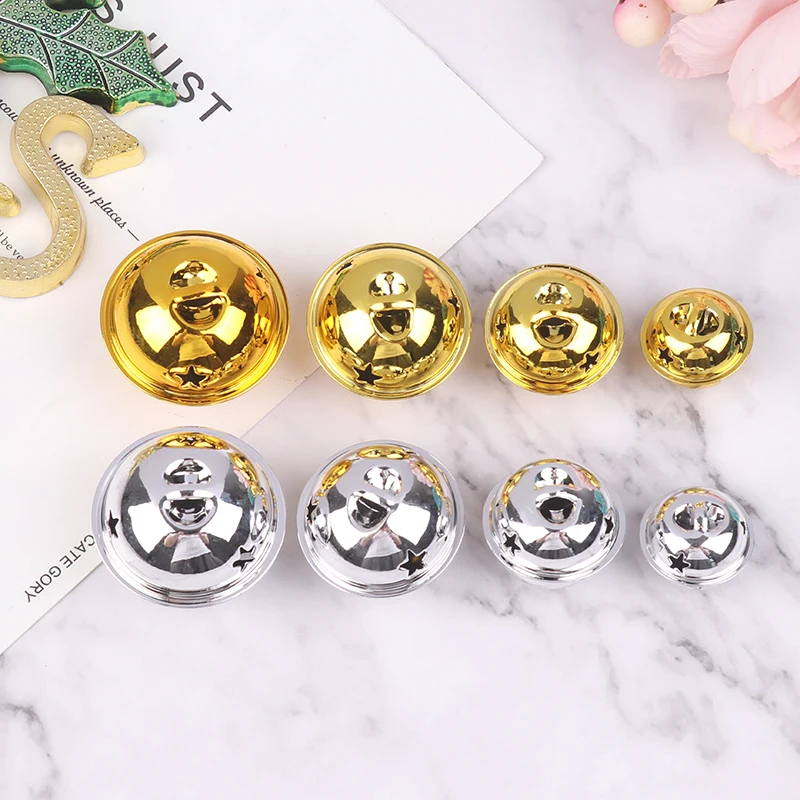 10 sztuk 24/30/35/40MM Jingle Bell złoty/srebrny wisiorek na choinkę ozdoby dekoracje DIY Handmade akcesoria do rękodzieła bożonarodzeniowego