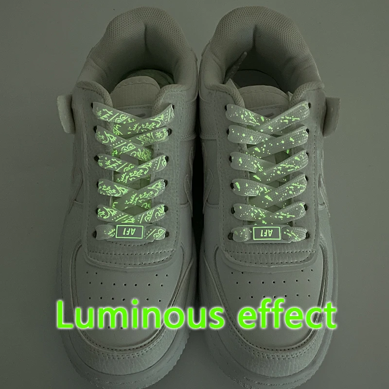 4 pz luminoso AF1 combinazione fluorescente lacci decorazione scarpa Sneaker lacci delle scarpe piatte incandescente shoestrs Air Force accessori