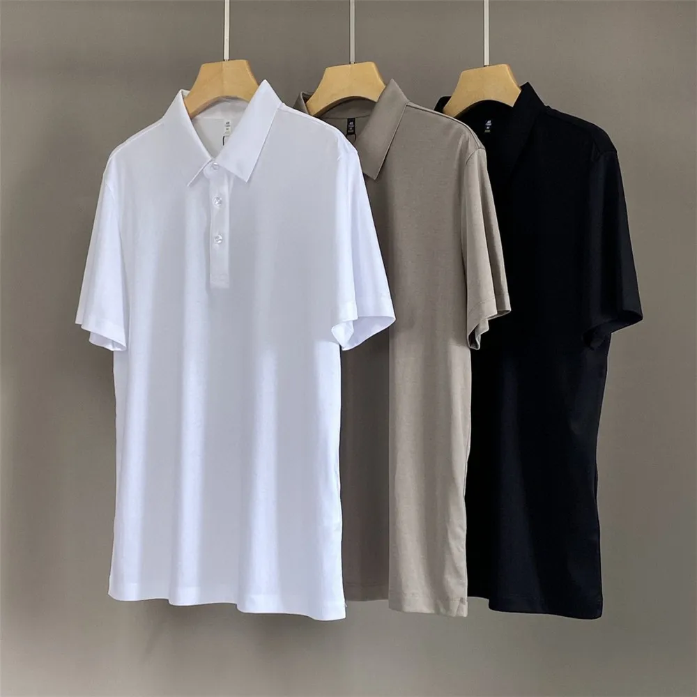 

Men's Polo Short-sleeved Summer New Cotton Blend Casual Business All-match T-shirt Top Man
