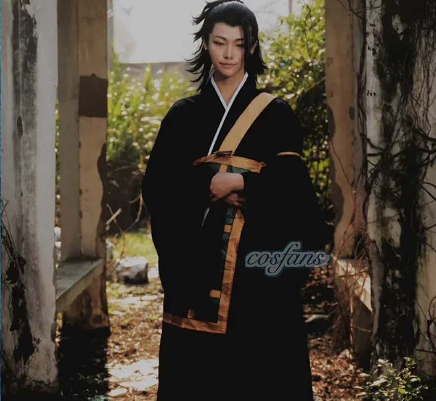 Cosplay Anime Geto Suguru Costumi Set Uomo Donna Abiti Giappone Kimono Halloween Blu Nero Abbigliamento