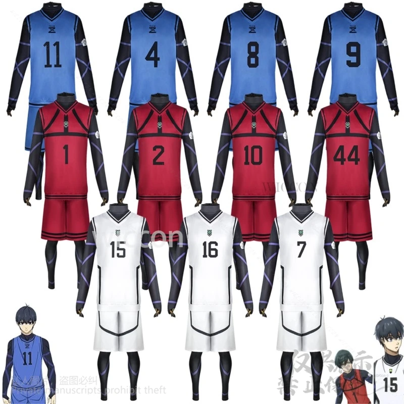 Blue Anime Lockk Cosplay Isagi Yoichi Nagi Chigiri Rensuke Kunigami Bachira Megur Jumpsuit Football Sportswear Wig Customized