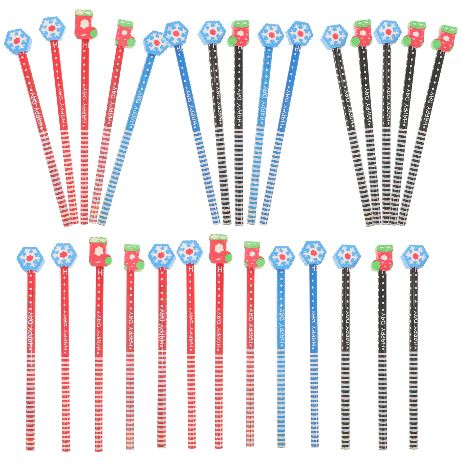 24Pcs Kids Colored Pencils Bright Colors Cartoon Erasers Easy Sharpening Ideal for Classroom Birthday Christmas Gift
