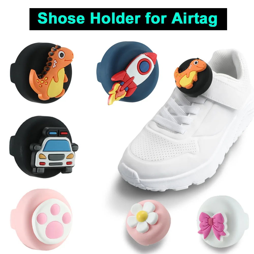 Kid Shoelaces & Straps Cover for Airtag Holder Waterproof Silicone Case for Toddler Child's Shoes Air Tag Tracker Accessories