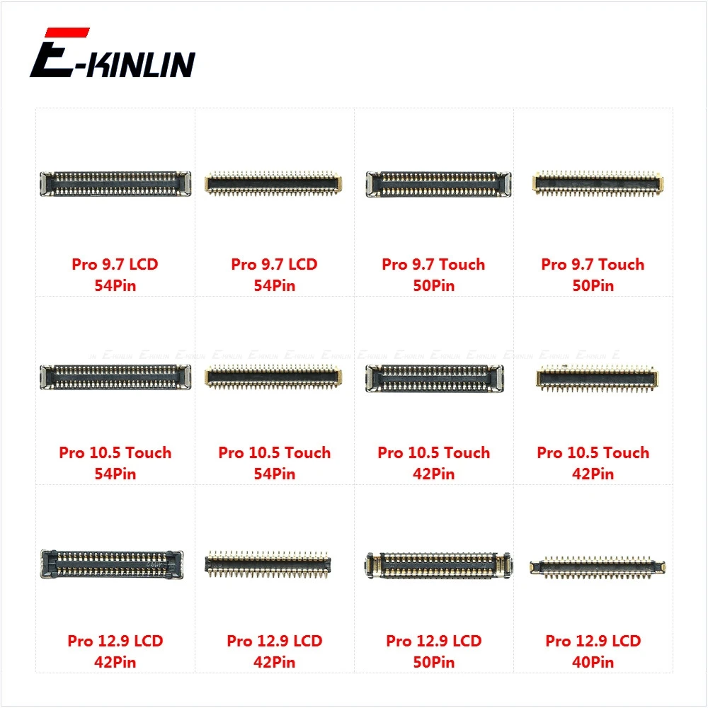 For iPad Pro 9.7 10.5 12.9 2015 2016 2017 2018 LCD Display Touch Screen Digitizer FPC Connector On Motherboard Flex Cable