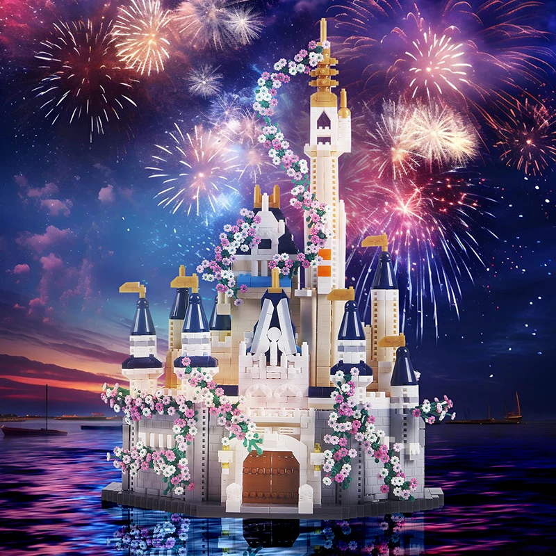Kreative Sakura Magie Prinzessin Schloss Bausteine Villa Haus Modell Architektur Mini Ziegel Spielzeug Kinder Mädchen Weihnachten Geschenke