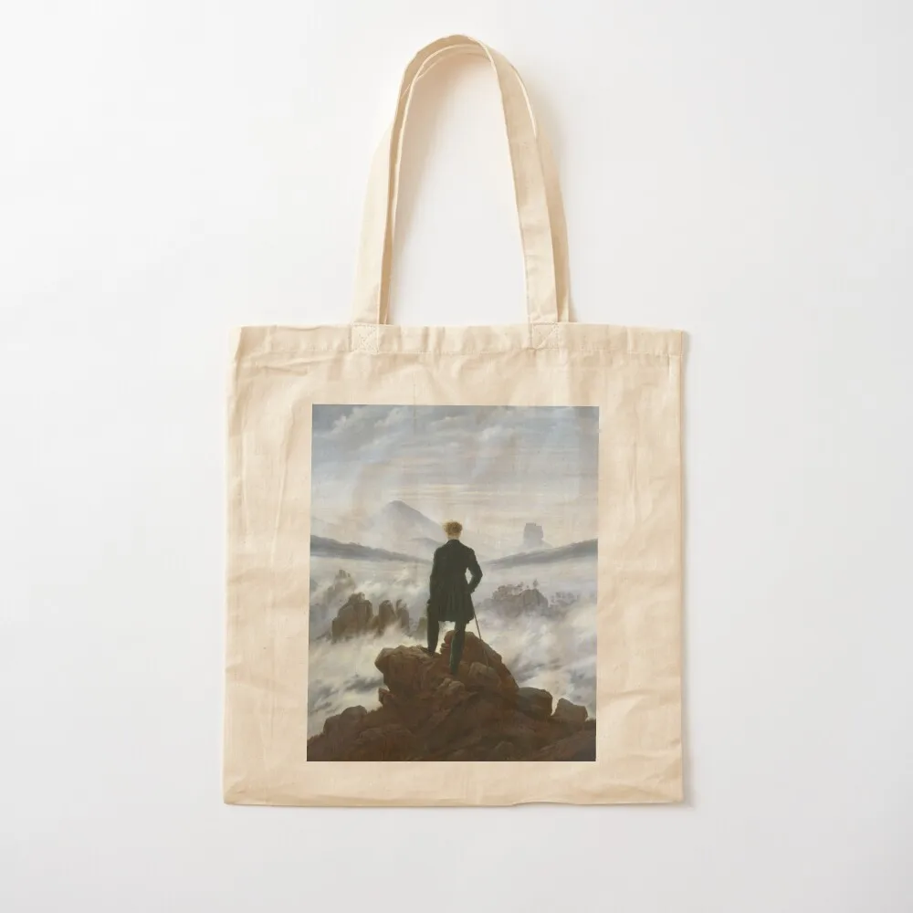 Caspar David Friedrich - The Wanderer Above The Sea Of Fog Tote Bag reusable shopping bag tote bags cloth bags