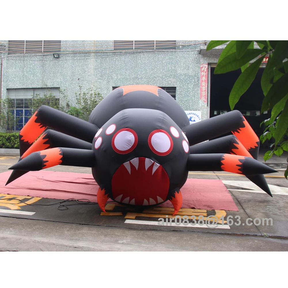 Giant Inflatable Spider Halloween Yard Decoration Black Inflatable Spider Indoor Outdoor Building Art Halloween Decoration