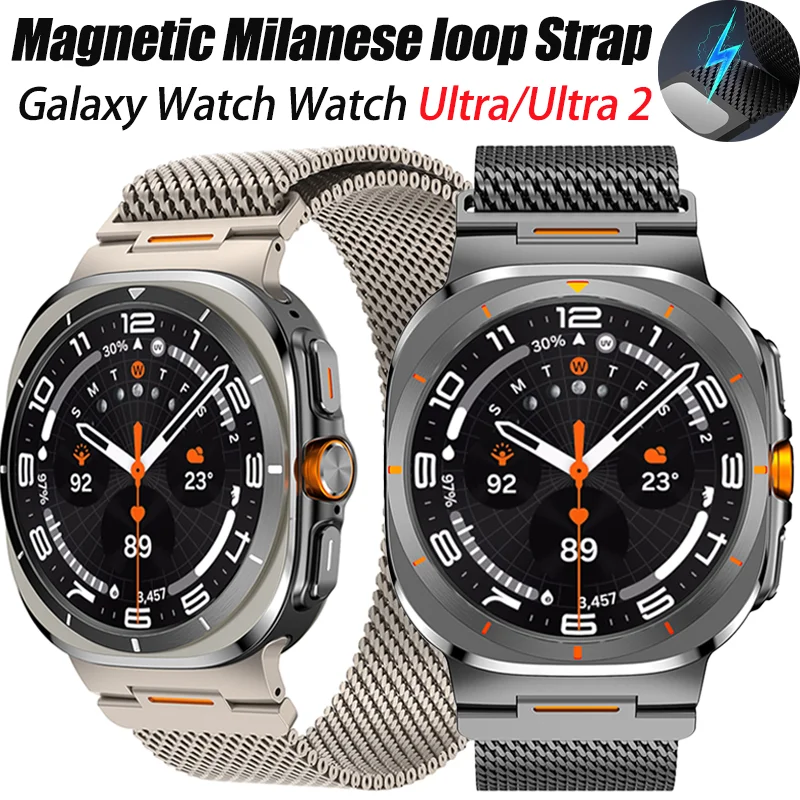 Edelstahl-Schlaufen-Magnetarmband für Samsung Galaxy Watch Watch Ultra 2 2026 47mm Metall-Armband für Galaxy Watch Ultra Band