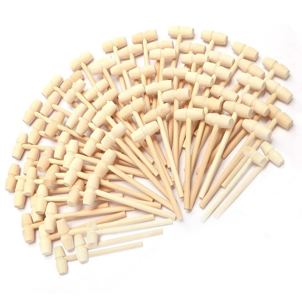 75Pcs Mini Wooden Hammers for Chocolate,Small Wooden Mallet Used for Crab Biscuits Lobster Seafood Shellfish