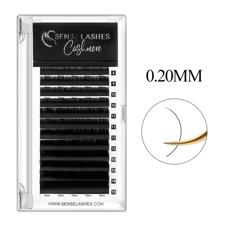 

SENSE LASHES Cashmere Premium Classic Eyelash Extensions Super Matte Black Individual Lashes Professional Lash Extensions