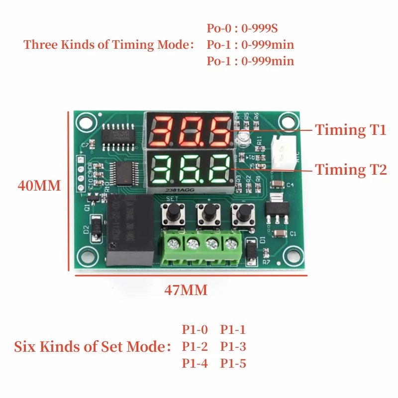 W1219 DC 12V Dual LED Digital Thermostat Temperature Controller temperature Regulator Switch Control NTC 10K Sensor Module